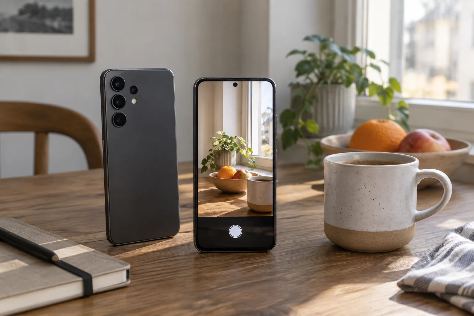 Nebrendirani pametni telefon usmjeren prema malom prizoru za fotografiranje