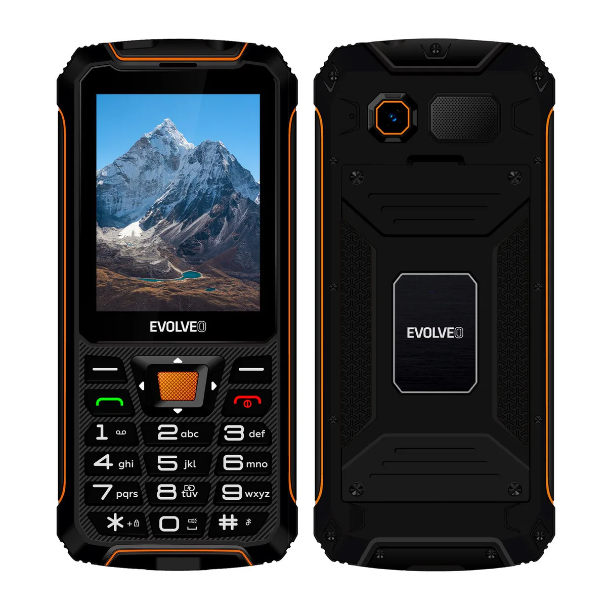 Prednja i stražnja strana robusnog telefona EVOLVEO StrongPhone Z6