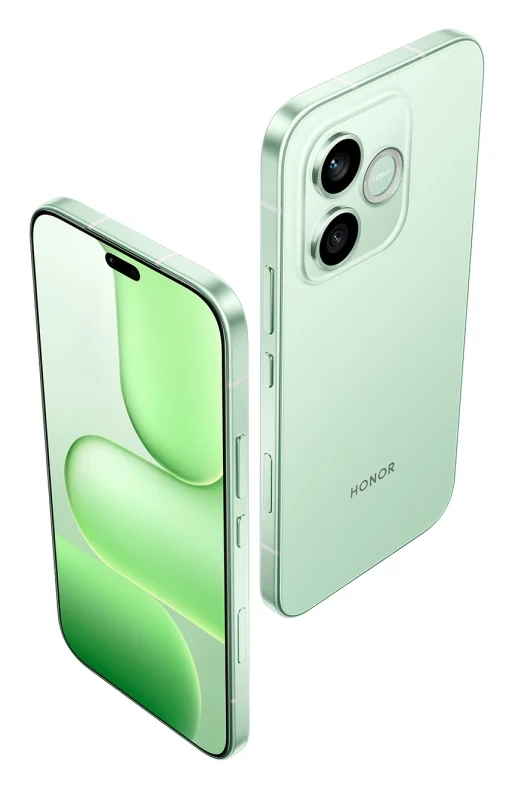 Prednja i stražnja strana zelenog telefona HONOR 600 Lite