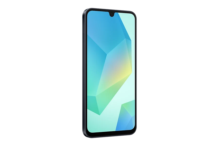 Prednja strana crnog telefona Samsung Galaxy A16