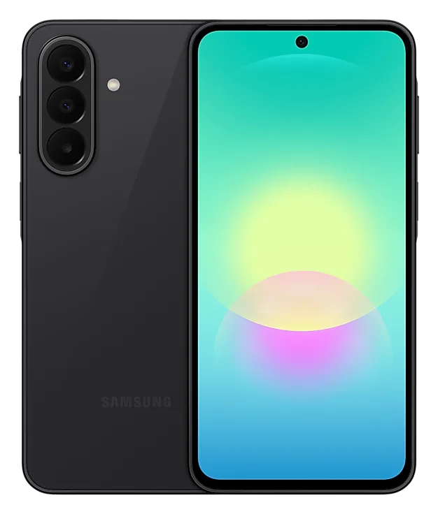 Prednja i stražnja strana crnog telefona Samsung Galaxy A27 5G